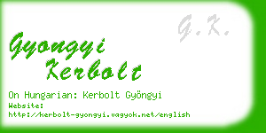 gyongyi kerbolt business card