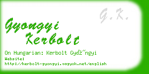 gyongyi kerbolt business card